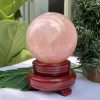 Bi cầu Thạch Anh Hồng – Rose Quartz Sphere (BH81), ĐK: 9,4CM, KL: 1,244KG