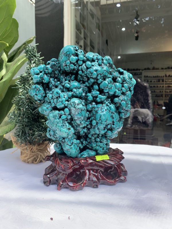 Đá Lam Ngọc – Turquoise (LN13), KL: 3.484 KG, KT: 24.5×20CM