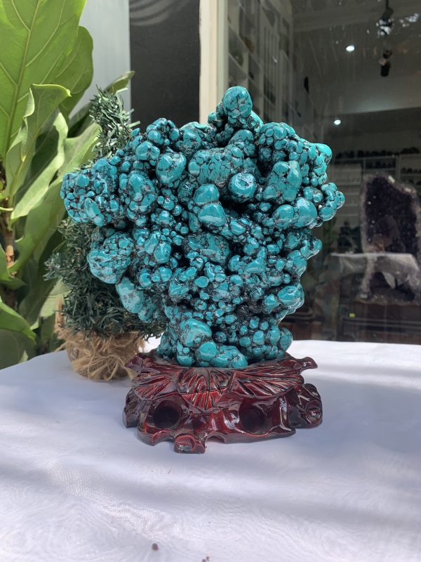 Đá Lam Ngọc – Turquoise (LN13), KL: 3.484 KG, KT: 24.5×20CM