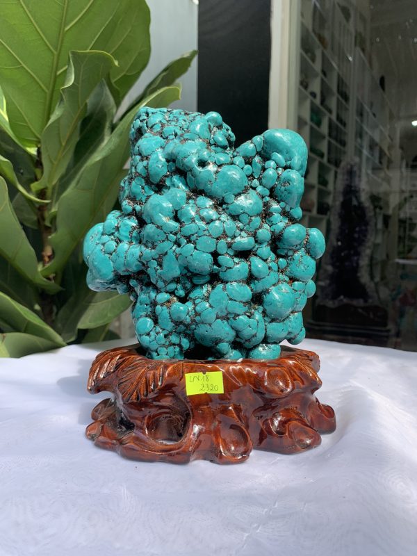 Đá Lam Ngọc – Turquoise (LN18), KL: 3.090 KG, KT: 21.5×15.5CM