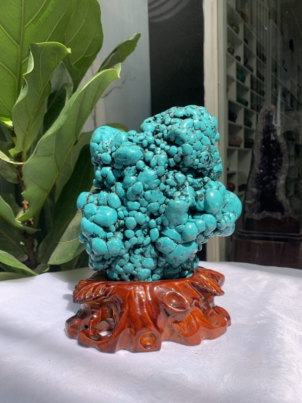 Đá Lam Ngọc – Turquoise (LN18), KL: 3.090 KG, KT: 21.5×15.5CM