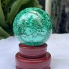 Bi cầu đá Lông Công – Đá Khổng Tước – Malachite Sphere, ĐK: 7.4 CM, KL: 0.734 KG (MLC28)