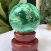 Bi cầu đá Lông Công – Đá Khổng Tước – Malachite Sphere, ĐK: 7.5 CM, KL: 0.802 KG (MLC27)