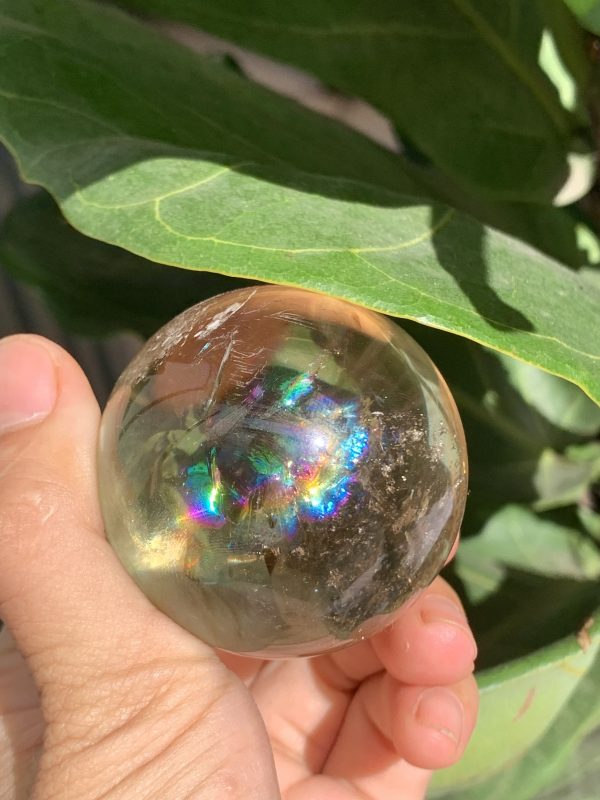 BI CẦU THẠCH ANH VÀNG – Citrine Sphere KL: 0.144 KG; ĐK: 5.2cm (V01)