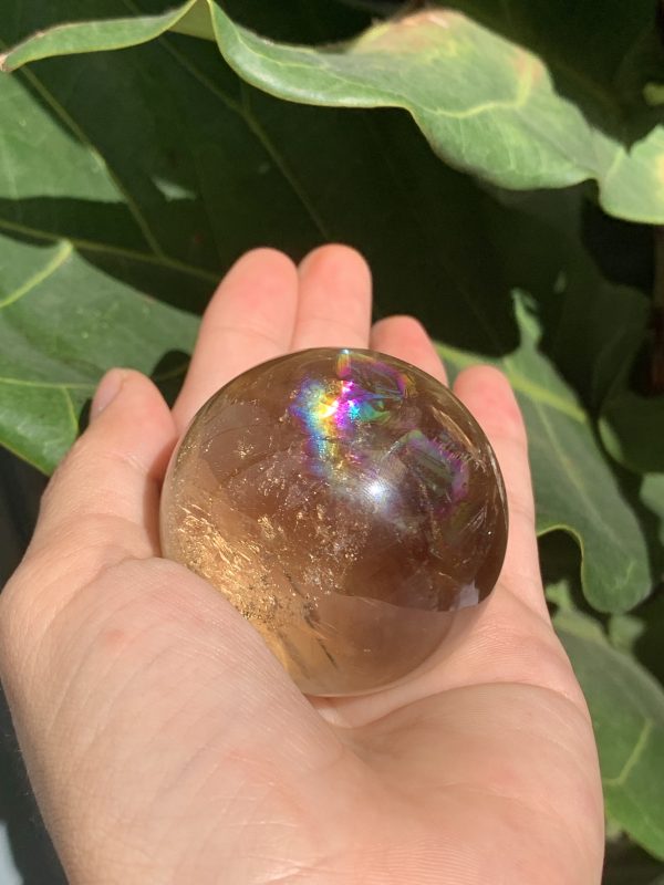 BI CẦU THẠCH ANH VÀNG – Citrine Sphere KL: 0.144 KG; ĐK: 5.2cm (V01)