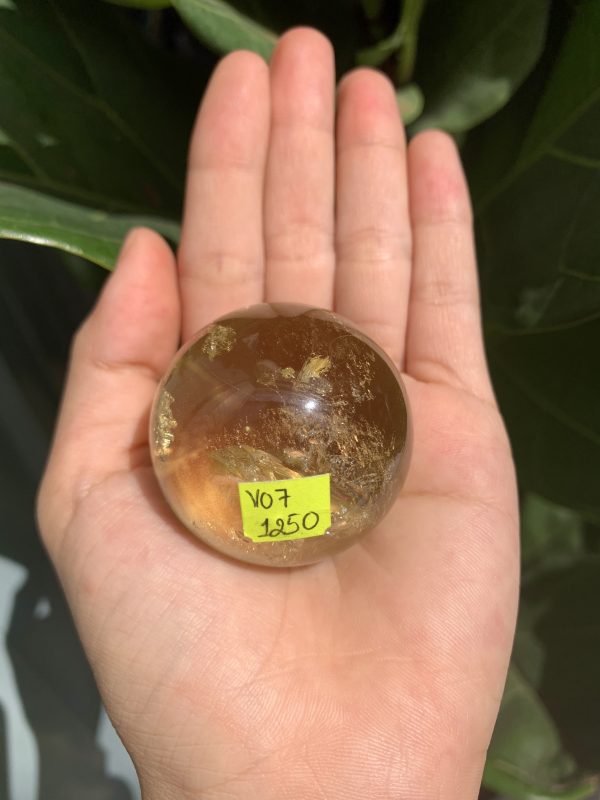 BI CẦU THẠCH ANH VÀNG – Citrine Sphere KL: 0,104 KG; ĐK: 4,2 cm (V07) (Sao chép)