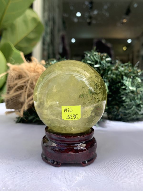 BI CẦU THẠCH ANH VÀNG – Citrine Sphere KL: 0.274 KG; ĐK: 5.8 cm (V06)