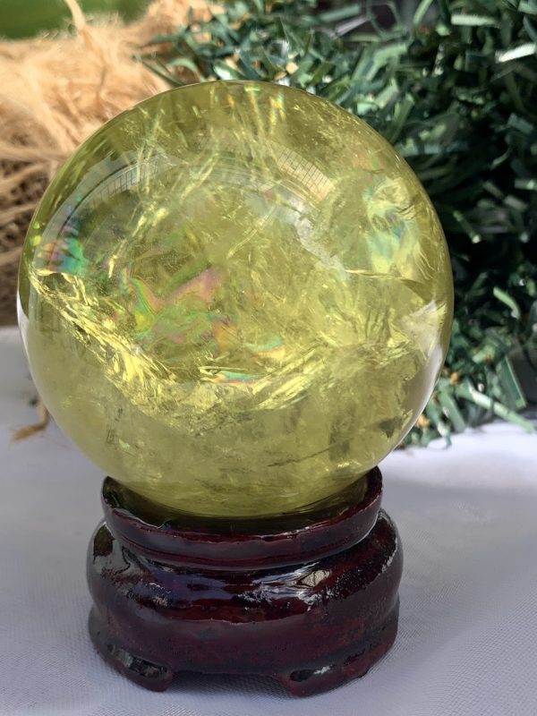 BI CẦU THẠCH ANH VÀNG – Citrine Sphere KL: 0.274 KG; ĐK: 5.8 cm (V06)