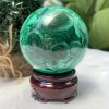 Bi cầu đá Lông Công – Đá Khổng Tước – Malachite Sphere, ĐK: 6 CM, KL: 0.42 KG (MLC41)