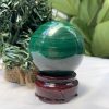 Bi cầu đá Lông Công – Đá Khổng Tước – Malachite Sphere, ĐK: 5.5 CM, KL: 0.354 KG (MLC42)