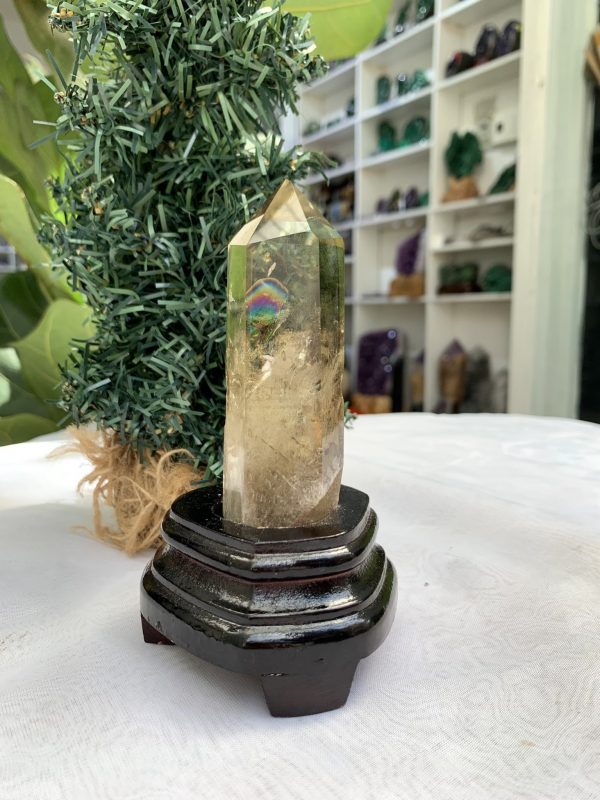 TRỤ THẠCH ANH VÀNG ÁM KHÓI -CITRINE SMOKY QUARTZ POINT- KT: 13,2 x 3,5 CM KL: 0.235 KG (TK26)