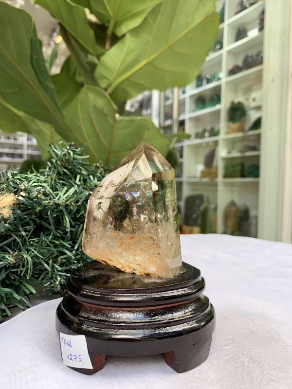 TRỤ THẠCH ANH VÀNG ÁM KHÓI -CITRINE SMOKY QUARTZ POINT- KT: 12,3 x 6,2 CM KL: 0.425 KG (TK12)