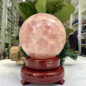 Bi cầu Thạch Anh Hồng – Rose Quartz Sphere (BH107), ĐK: 11,4 CM, KL: 2370 KG