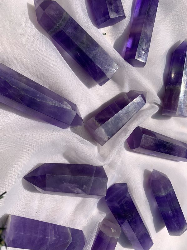 Trụ Indigo Fluorite |Indigo Fluorite Point | Đá sưu tầm, đá thiền định, tarot, thanh tẩy| CADA DECOR