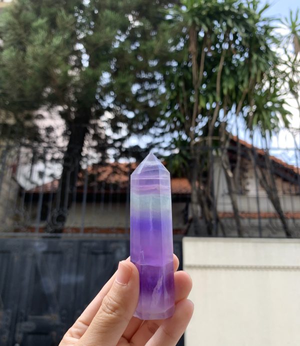 Trụ Indigo Fluorite |Indigo Fluorite Point | Đá sưu tầm, đá thiền định, tarot, thanh tẩy| CADA DECOR