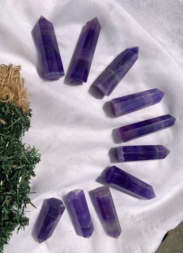 Trụ Indigo Fluorite |Indigo Fluorite Point | Đá sưu tầm, đá thiền định, tarot, thanh tẩy| CADA DECOR