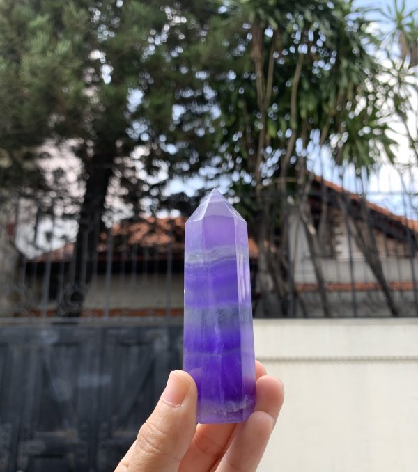 Trụ Indigo Fluorite |Indigo Fluorite Point | Đá sưu tầm, đá thiền định, tarot, thanh tẩy| CADA DECOR