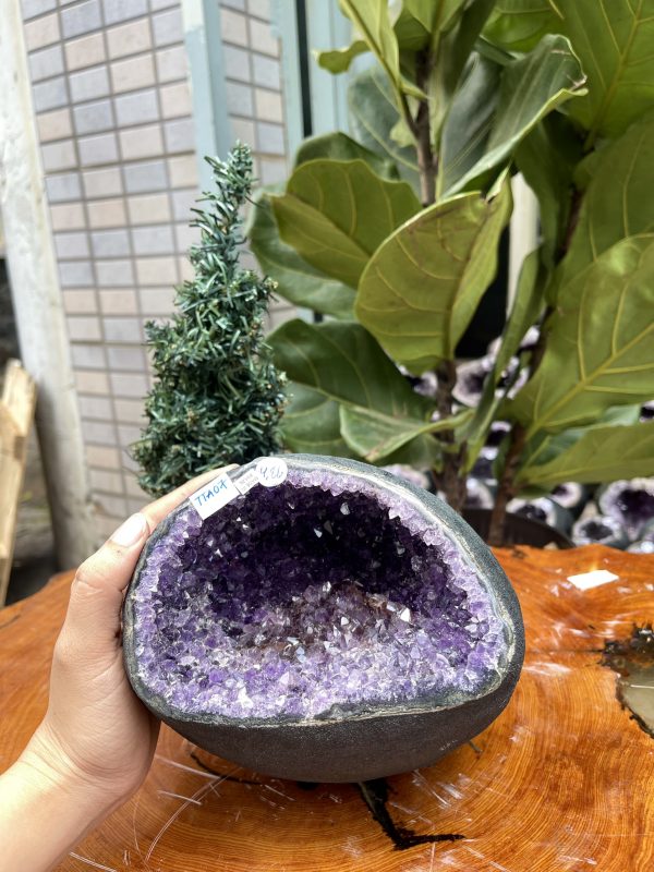 Túi Tiền - Ổ Tụ Tài Thạch Anh Tím - Amethyst (TTA07), KT: 14x16x20 CM, KL : 4.86kg