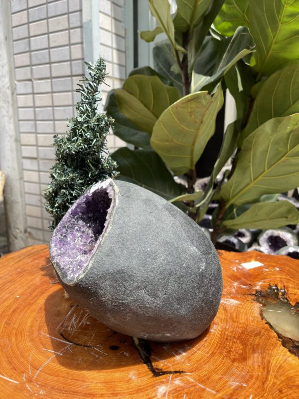 Túi Tiền - Ổ Tụ Tài Thạch Anh Tím - Amethyst (TTA07), KT: 14x16x20 CM, KL : 4.86kg