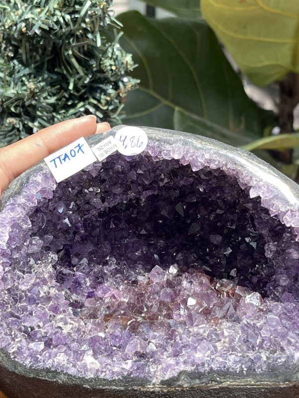 Túi Tiền - Ổ Tụ Tài Thạch Anh Tím - Amethyst (TTA07), KT: 14x16x20 CM, KL : 4.86kg