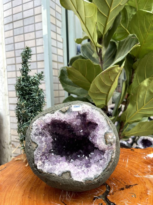 Túi Tiền - Ổ Tụ Tài Thạch Anh Tím - Amethyst (TTA10), KT: 13x16x20 CM, KL : 6,8kg