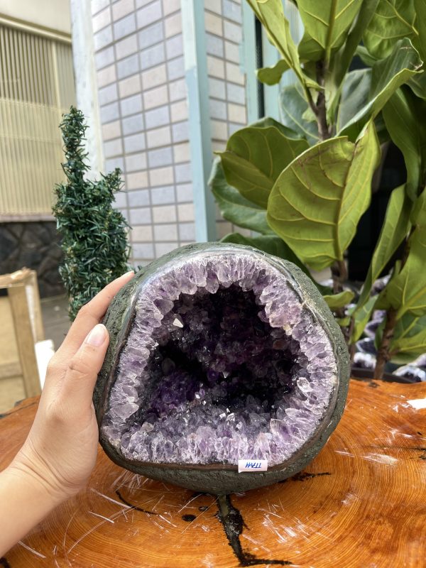 Túi Tiền - Ổ Tụ Tài Thạch Anh Tím - Amethyst (TTA11), KT: 16x14x18 CM, KL : 6,635kg