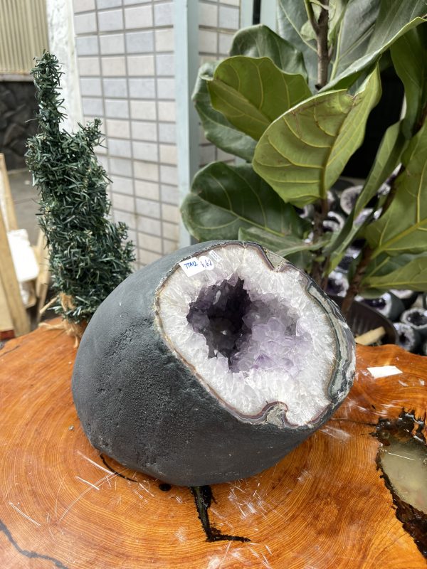 Túi Tiền - Ổ Tụ Tài Thạch Anh Tím - Amethyst (TTA12), KT: 16x16x21 CM, KL : 6,62kg