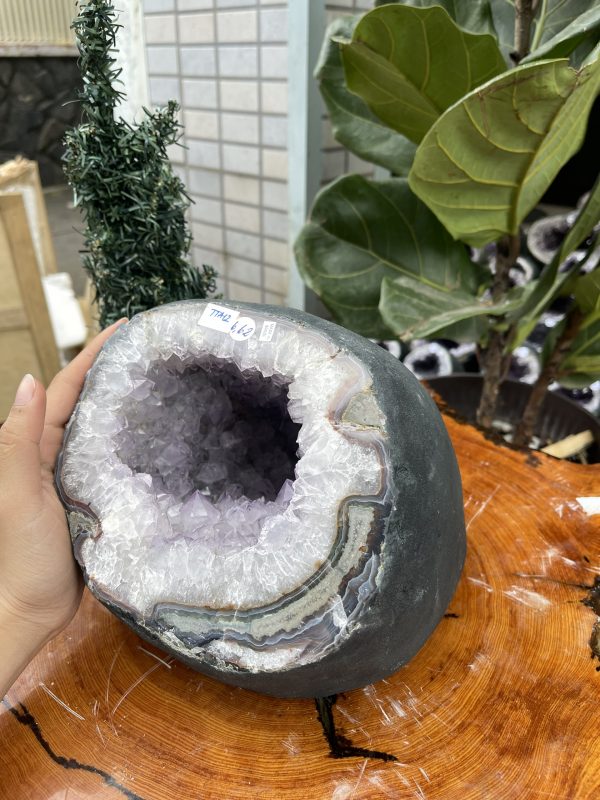 Túi Tiền - Ổ Tụ Tài Thạch Anh Tím - Amethyst (TTA12), KT: 16x16x21 CM, KL : 6,62kg