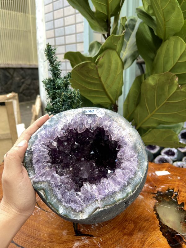 Túi Tiền - Ổ Tụ Tài Thạch Anh Tím - Amethyst (TTA13), KT: 17x16x20 CM, KL : 7kg