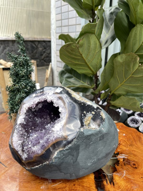 Túi Tiền - Ổ Tụ Tài Thạch Anh Tím - Amethyst (TTA15), KT: 17x21x21 CM, KL : 11.37kg