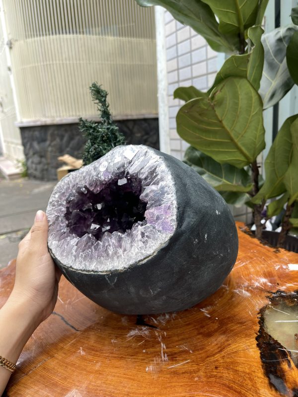 Túi Tiền - Ổ Tụ Tài Thạch Anh Tím - Amethyst (TTA16), KT: 22x16x22 CM, KL : 11.6kg