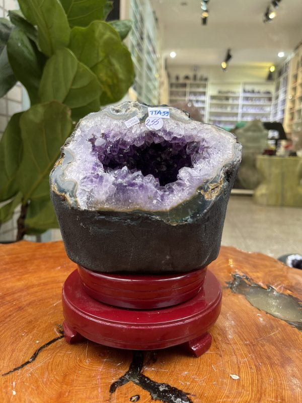 Túi Tiền - Ổ Tụ Tài Thạch Anh Tím - Amethyst (TTA59), KT: 14x10x15 CM, KL : 2.55kg