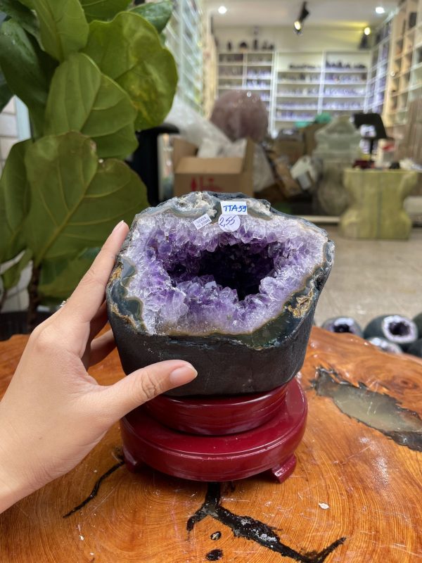 Túi Tiền - Ổ Tụ Tài Thạch Anh Tím - Amethyst (TTA59), KT: 14x10x15 CM, KL : 2.55kg