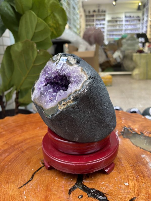 Túi Tiền - Ổ Tụ Tài Thạch Anh Tím - Amethyst (TTA59), KT: 14x10x15 CM, KL : 2.55kg