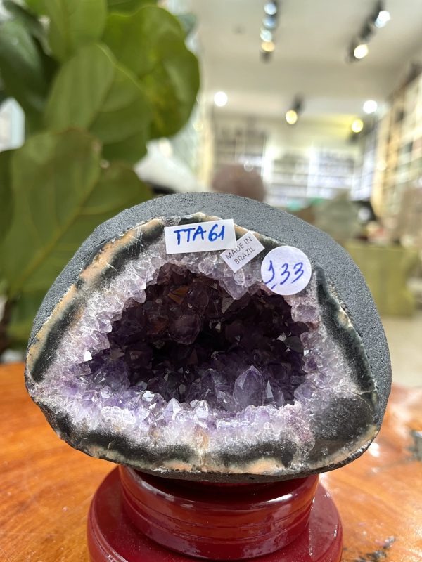 Túi Tiền - Ổ Tụ Tài Thạch Anh Tím - Amethyst (TTA61), KT: 10x7x11 CM, KL : 1.33kg