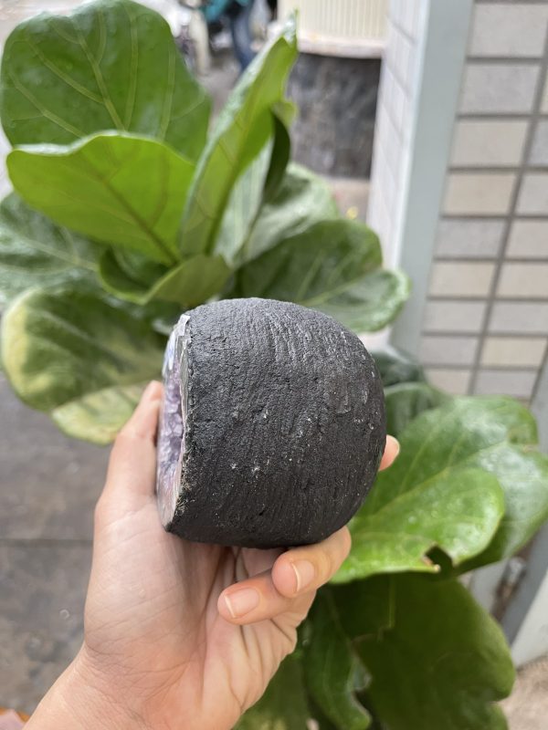 Túi Tiền - Ổ Tụ Tài Thạch Anh Tím - Amethyst (TTA78), KT: 8x7x8 CM, KL : 0.695kg