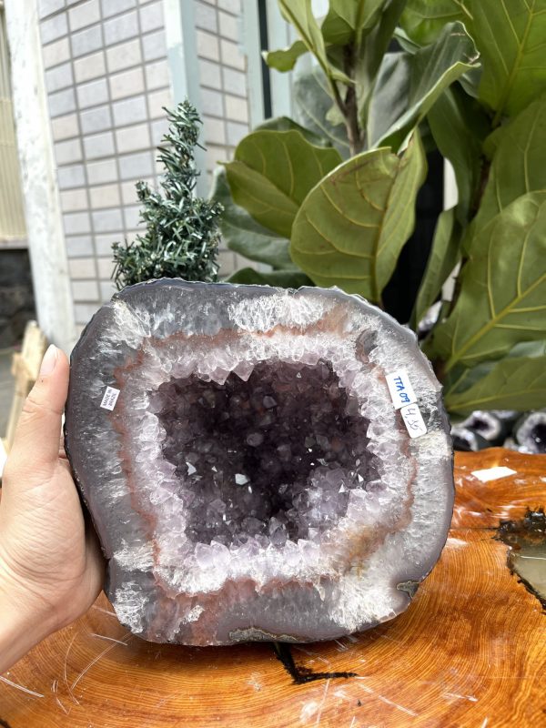 Túi Tiền - Ổ Tụ Tài Thạch Anh Tím - Amethyst (TTA09), KT: 21x20x12 CM, KL : 4.15kg