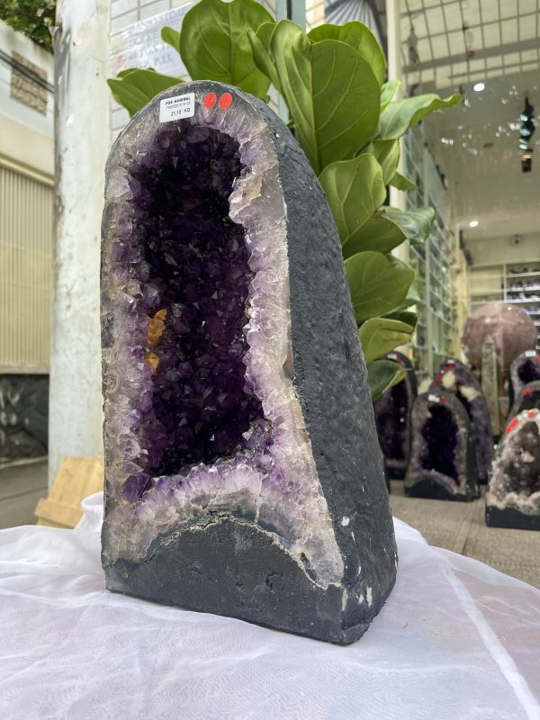 Hốc Thạch Anh Tím - Amethyst Geode (T146), KT: 39.5x 21.5 CM, KL : 21.1kg