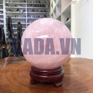 Bi cầu Thạch Anh Hồng – Rose Quartz Sphere (BH117), ĐK: 11,15 CM, KL: 1,93 KG