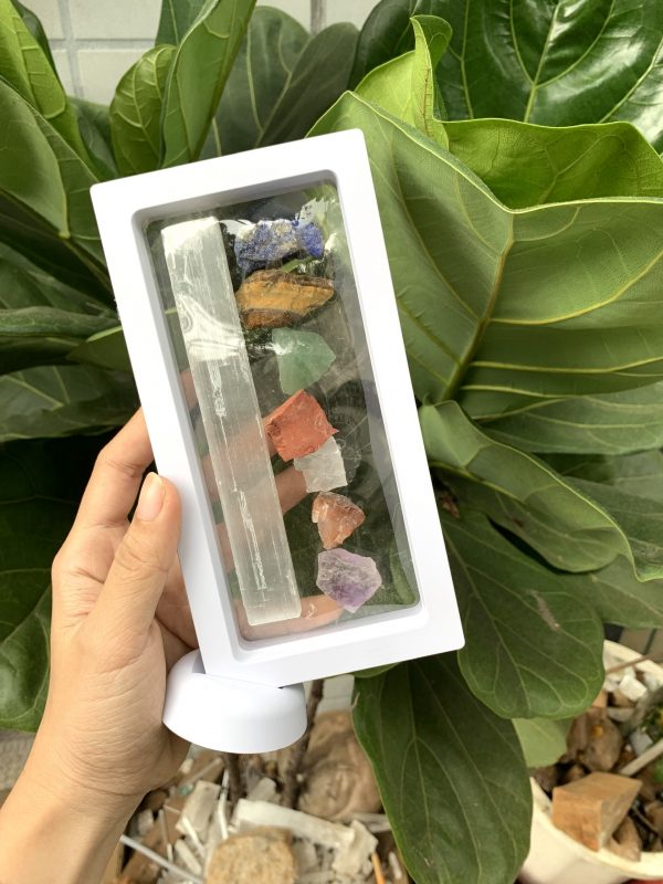 Set đá 7 luân xa | chakra & selenite | Đá trang trí, sưu tầm, healing | CADA DECOR