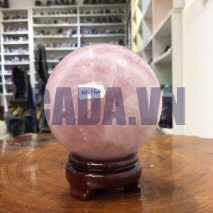 Bi cầu Thạch Anh Hồng – Rose Quartz Sphere (BH126), ĐK: 11,46 CM, KL: 2,06KG