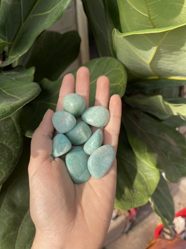 Đá Thiên Hà | Tumble Amazonite | Đá trang trí, sưu tầm, healing | CADA DECOR