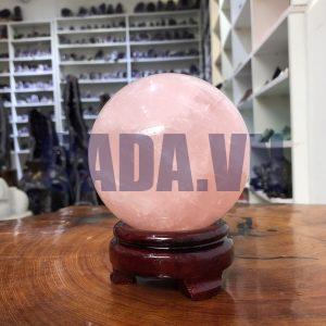 Bi cầu Thạch Anh Hồng – Rose Quartz Sphere (BH113), ĐK: 31 CM, KL: 1,295 KG