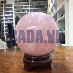 Bi cầu Thạch Anh Hồng – Rose Quartz Sphere (BH124), ĐK: 11,15CM, KL: 1,93 KG