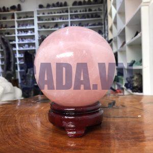 Bi cầu Thạch Anh Hồng – Rose Quartz Sphere (BH125), ĐK: 11,15CM, KL: 1,84 KG