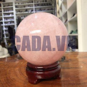 Bi cầu Thạch Anh Hồng – Rose Quartz Sphere (BH116), ĐK: 11,15 CM, KL: 1,89 KG