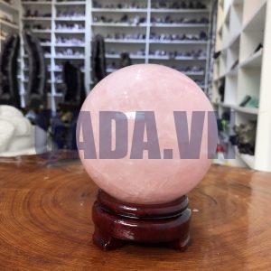 Bi cầu Thạch Anh Hồng – Rose Quartz Sphere (BH121), ĐK: 10,51 CM, KL: 1,575 KG