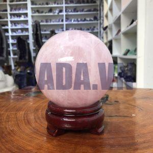 Bi cầu Thạch Anh Hồng – Rose Quartz Sphere (BH118), ĐK: 9,87 CM, KL: 1,31 KG