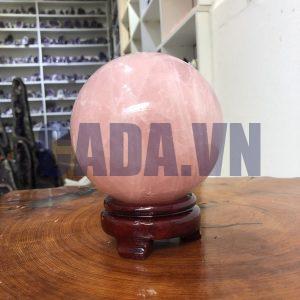 Bi cầu Thạch Anh Hồng – Rose Quartz Sphere (BH115), ĐK: 11,46 CM, KL: 2,03 KG