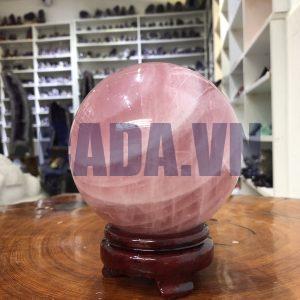 Bi cầu Thạch Anh Hồng – Rose Quartz Sphere (BH126), ĐK: 11,46 CM, KL: 2,06KG